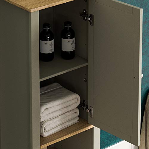 Bath Vida Priano Tall Mirrored Bathroom Storage Cupboard Floor Standing Tallboy